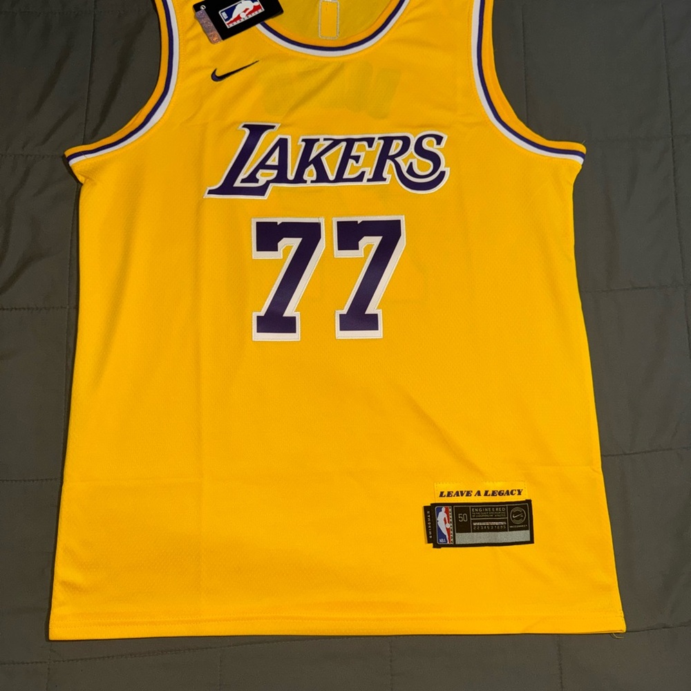 Gold And Purple Los Angeles Lakers Jersey #77